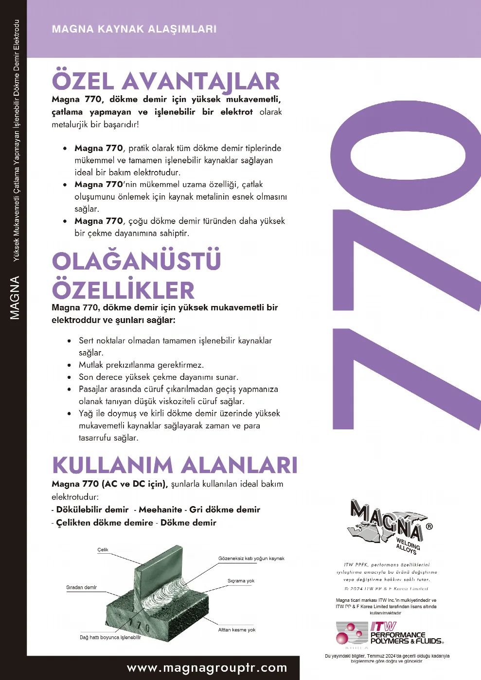 Magna 770 Türkçe teknik föy, sayfa 2